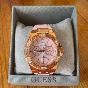 Guess Women's Rose Gold and Pink Watch